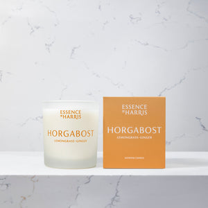 Horgabost, lemongrass and ginger candle with orange box