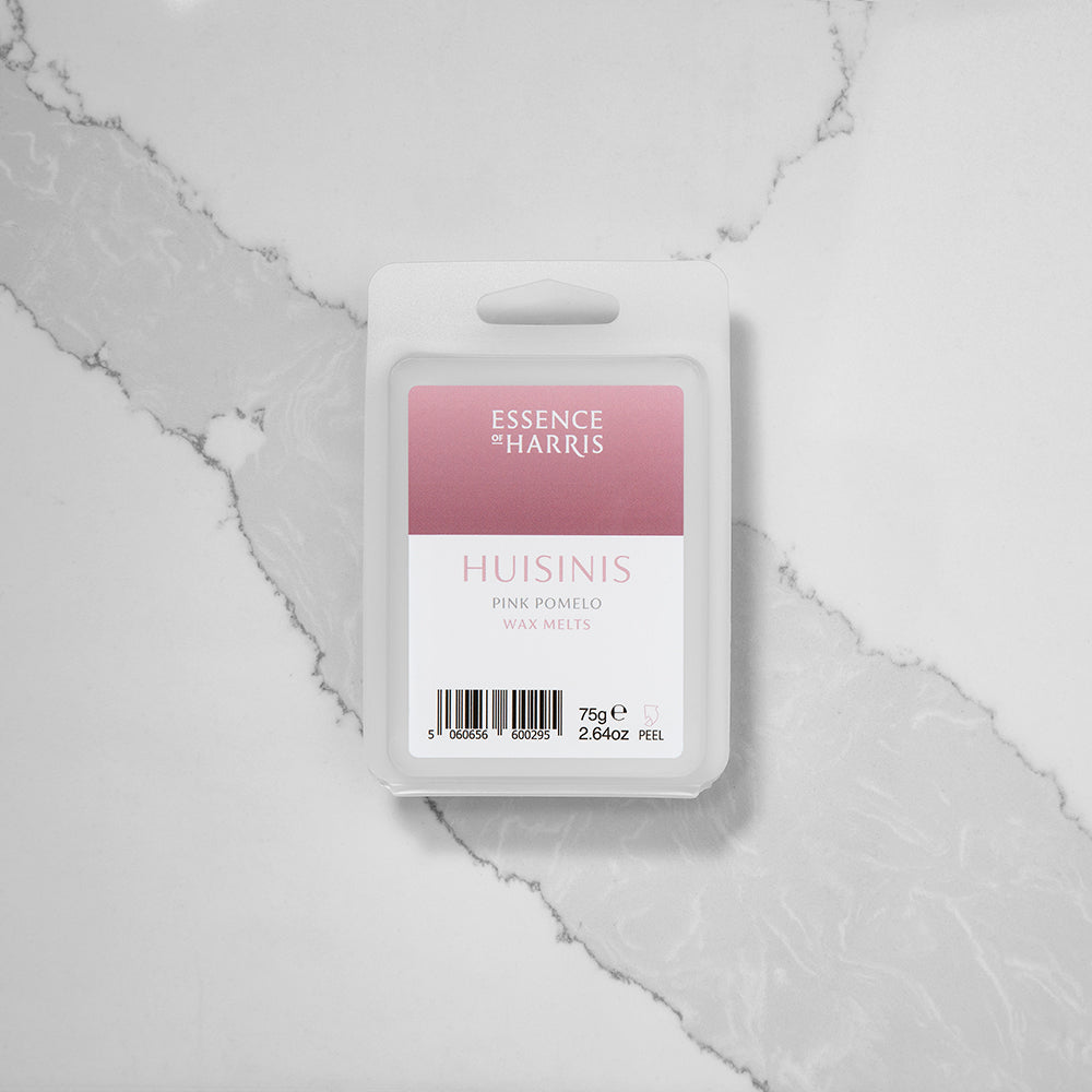 Huisinis, pink pomelo and grapefruit wax melt bar on marble